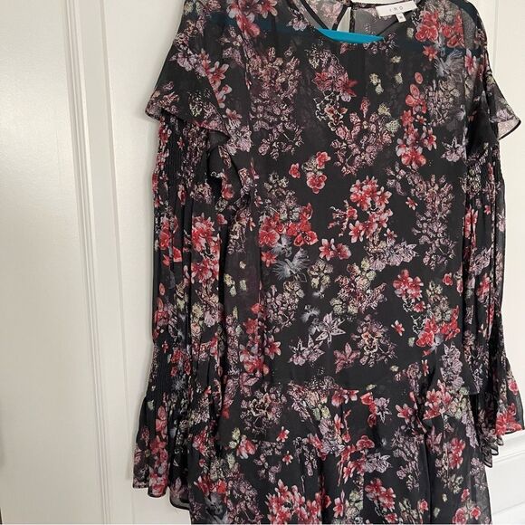 IRO Averen Black Ruffle Chiffon Dress Size 36 - Picture 10 of 15